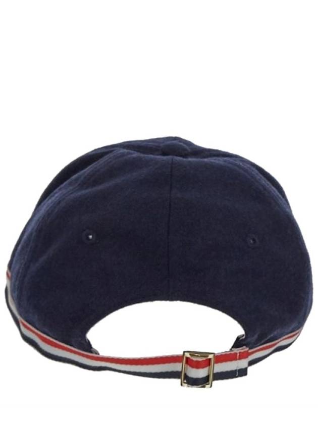 Bow Grosgrain Wool Flannel Ball Cap Navy - THOM BROWNE - BALAAN 4