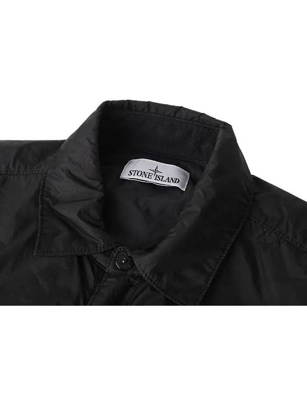 Logo Patch Zip Up Jacket Black - STONE ISLAND - BALAAN 4