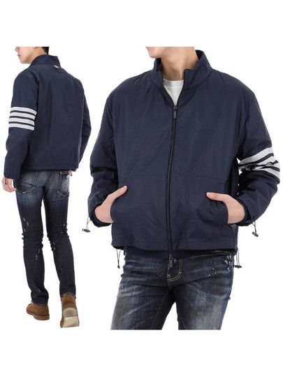 4 Bar Stripe Ripstop Zip-up Jacket Blue - THOM BROWNE - BALAAN 2