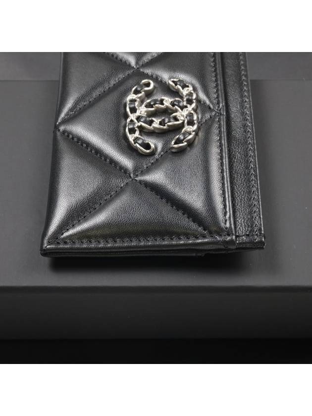 19 Card Holder Lambskin Silver Metal Black AP1167 - CHANEL - BALAAN 5