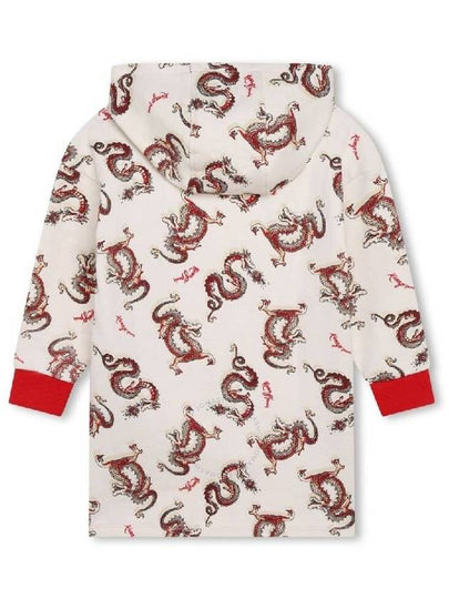 Kenzo Girls Dragon Print Hooded Dress Size 10Y - KENZO - BALAAN 2