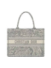 Toile de Jouy Reverse Embroidery Medium Book Tote Grey - DIOR - BALAAN 1