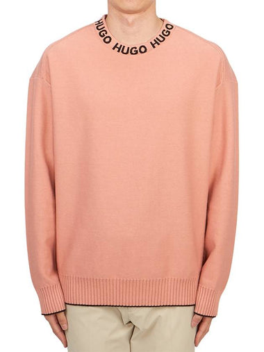 Logo Cotton Knit Top Pink - HUGO BOSS - BALAAN 1