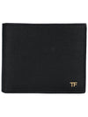 Small Grain Leather Half Wallet Black - TOM FORD - BALAAN 3