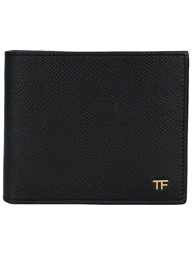 Small Grain Leather Half Wallet Black - TOM FORD - BALAAN 3