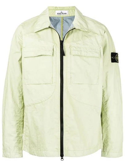 Men's Membrana Wappen Zip-Up Jacket Light Green - STONE ISLAND - BALAAN 2