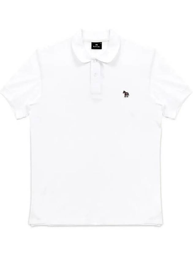 Zebra Logo Patch Polo Shirt White - PAUL SMITH - BALAAN 5