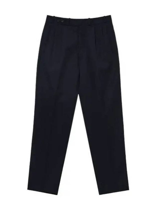 Wool Geberdine Trousers Dark Blue Slacks Suit Pants - MAISON MARGIELA - BALAAN 1