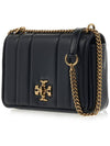 Kira Chain Leather Shoulder Bag Black - TORY BURCH - BALAAN.