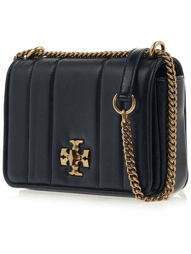 Kira Chain Leather Shoulder Bag Black - TORY BURCH - BALAAN 3