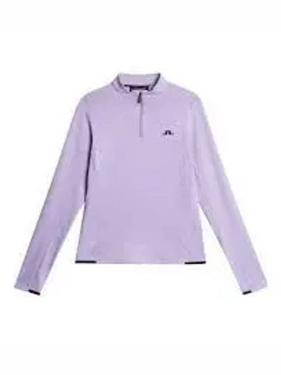 Steffi Mid Layer Quarter Zipper Long Sleeve T-Shirt Lavender Melange - J.LINDEBERG - BALAAN 2