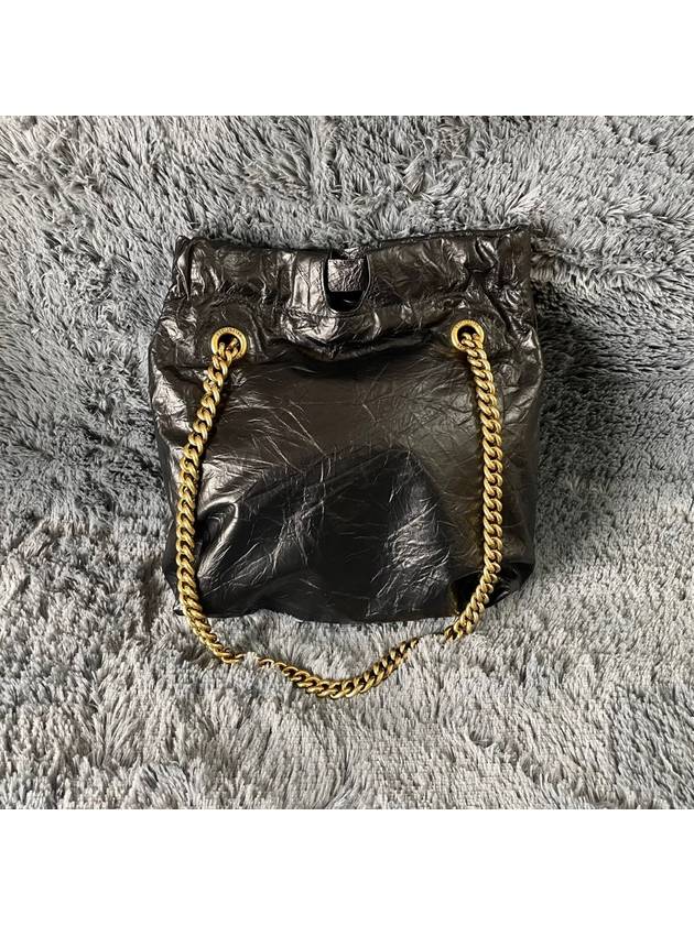 Crush Small Leather Shoulder Bag Black - BALENCIAGA - BALAAN 5