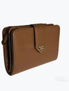 Triangle Logo Leather Half Wallet Cognac - PRADA - BALAAN 2