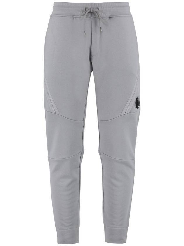 Men's Diagonal Lens Wappen Fleece Track Pants Grey - CP COMPANY - BALAAN 1