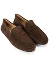 Men's City Gomino Suede Driving Shoes Brown - TOD'S - BALAAN 4