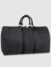 Keepall 55 Bandouliere Monogram Eclipse Duffel Bag Black - LOUIS VUITTON - BALAAN 7