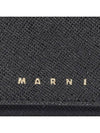 Saffiano Leather Trifold Half Wallet Black - MARNI - BALAAN 5