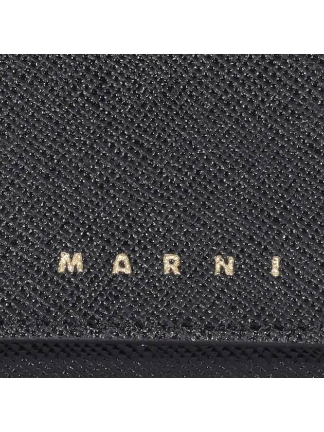 Saffiano Leather Trifold Half Wallet Black - MARNI - BALAAN 5