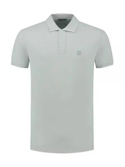 Metropolis Logo Badge Striped Polo Shirt Grey - CP COMPANY - BALAAN 2