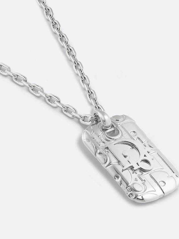 Oblique Plate Pendant Necklace Silver - DIOR - BALAAN 6