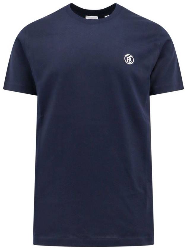 Embroidered Logo Short Sleeve T-Shirt Navy - BURBERRY - BALAAN 2