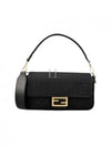 FF Canvas Baguette Shoulder Bag Black - FENDI - BALAAN 2