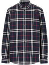 Men's Vintage Check Long Sleeve Shirt Navy - BURBERRY - BALAAN 2