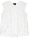 V-neck Check Pattern Sleeveless White - A.P.C. - BALAAN 1