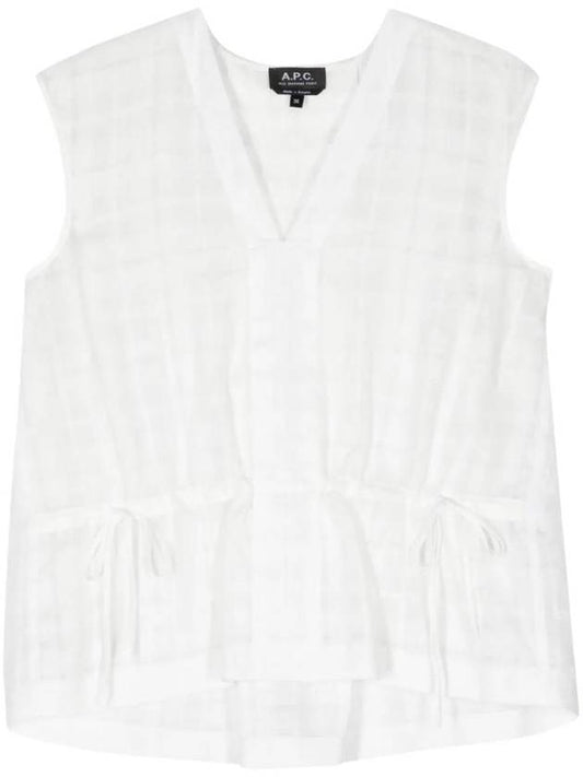 V-neck Check Pattern Sleeveless White - A.P.C. - BALAAN 1