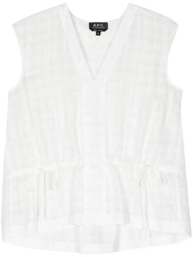 V-neck Check Pattern Sleeveless White - A.P.C. - BALAAN 1