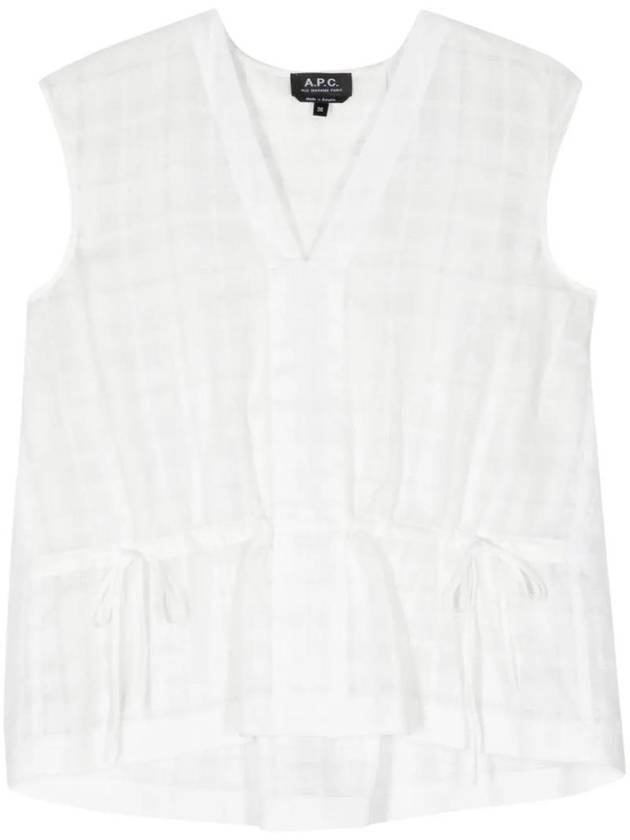 V-neck Check Pattern Sleeveless White - A.P.C. - BALAAN 1