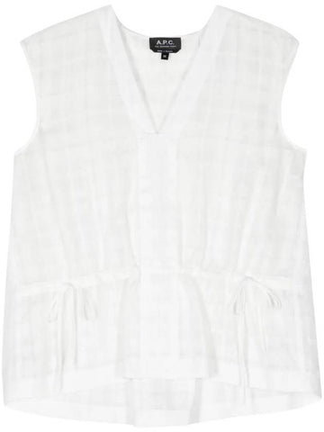 V-neck Check Pattern Sleeveless White - A.P.C. - BALAAN 1