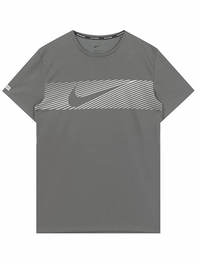 Flash Dri Fit UV Running Short Sleeve T-Shirt Grey - NIKE - BALAAN 1