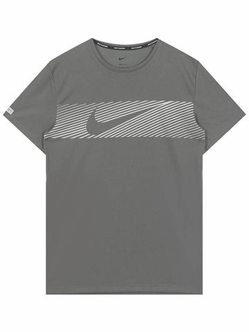 Flash Dri Fit UV Running Short Sleeve T-Shirt Grey - NIKE - BALAAN 1