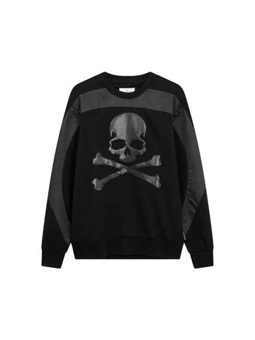 Men s Skull Patch Crewneck Sweatshirt Black - PHILIPP PLEIN - BALAAN 1