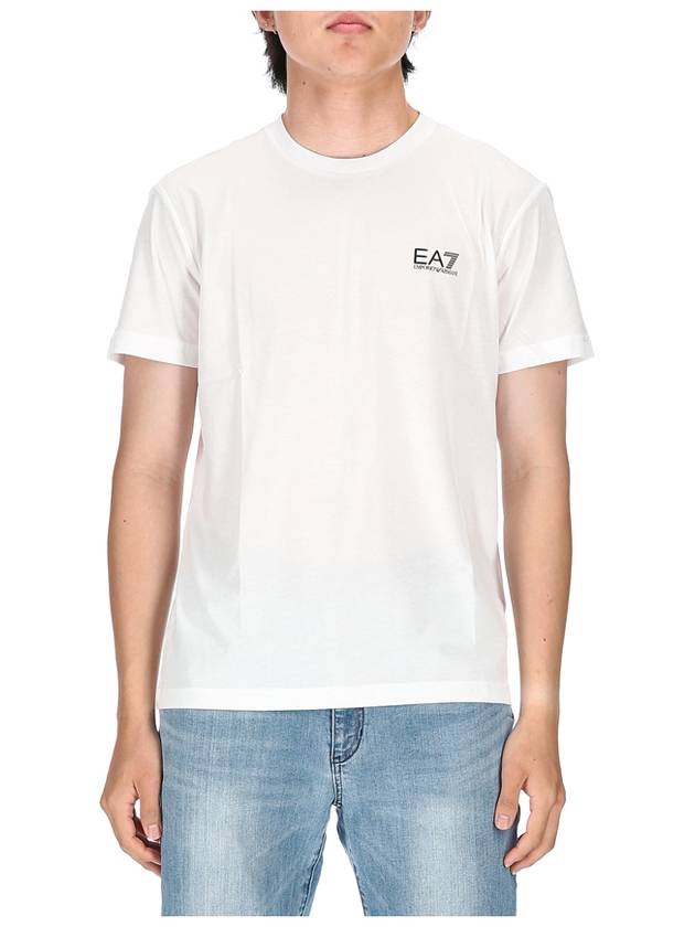 Logo Cotton Short Sleeve T-Shirt White - EMPORIO ARMANI - BALAAN 3