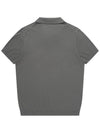 Open Collar Short Sleeve Knit Top Dark Grey - SOLEW - BALAAN 3