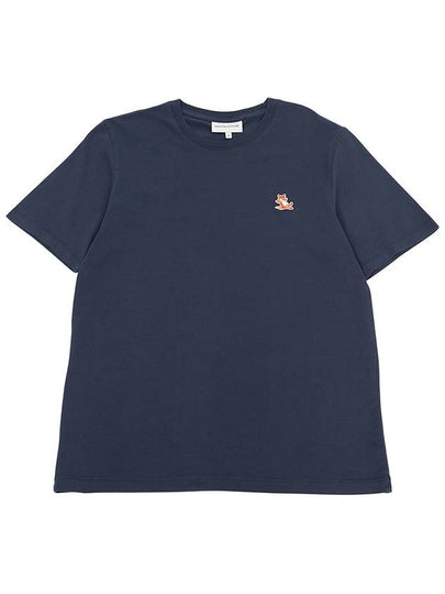 Chillax Fox Patch Regular Short Sleeve T-Shirt Navy - MAISON KITSUNE - BALAAN 2