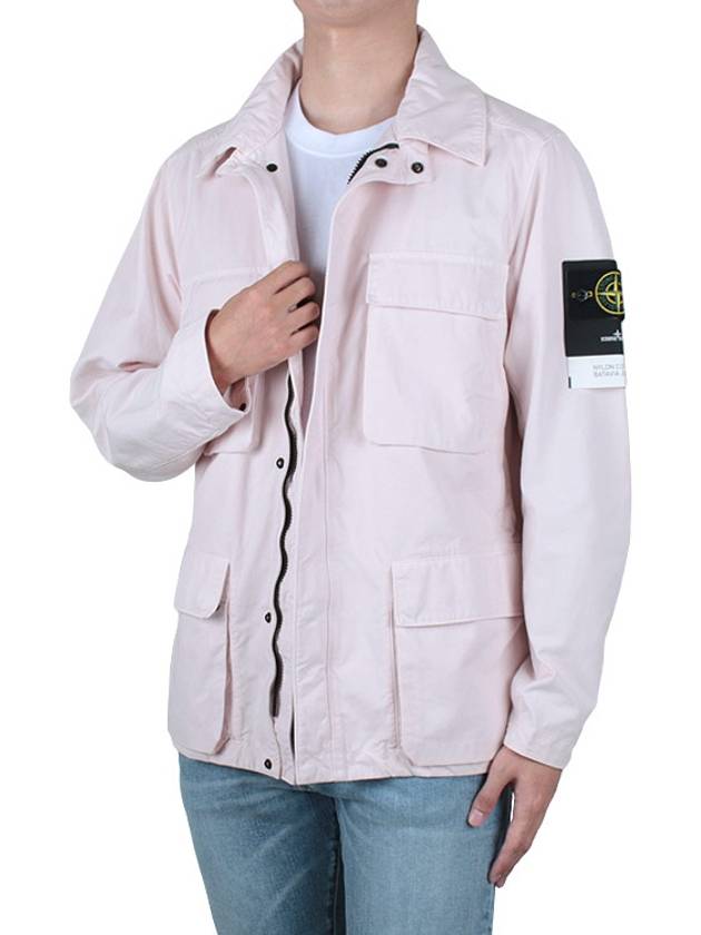 Men's Logo Applique Shell Field Jacket Light Pink - STONE ISLAND - BALAAN 4