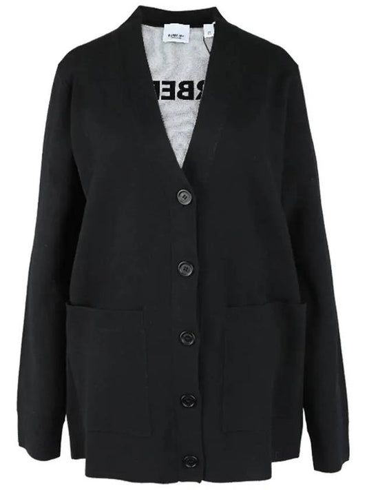 bag logo V-neck cardigan black - BURBERRY - BALAAN 2