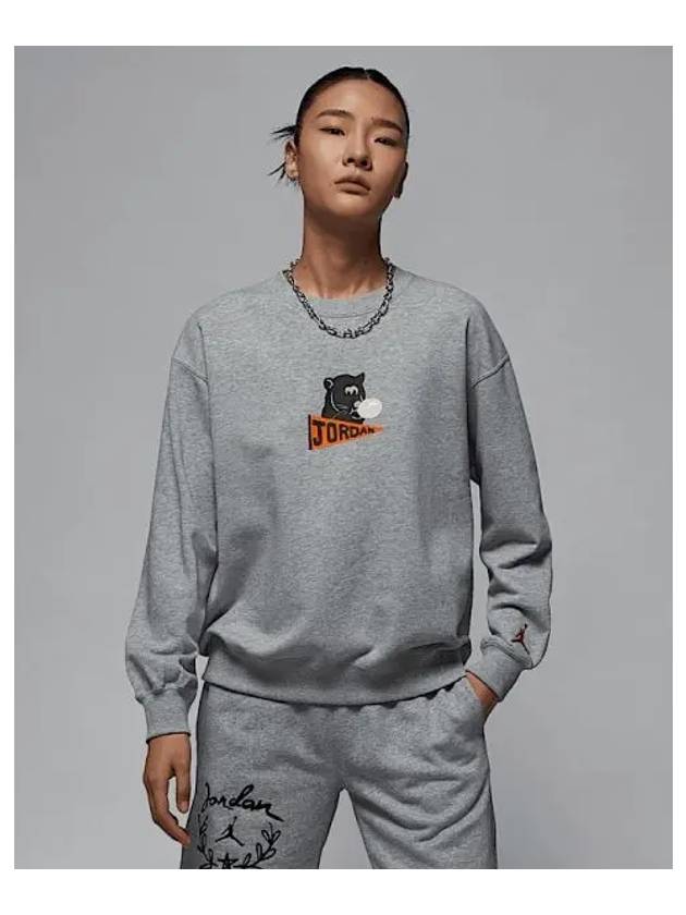 Jordan Brooklyn Fleece Women s French Terry Crewneck Sweatshirt Dark Gray Heather HV1749 063 743514 - NIKE - BALAAN 1