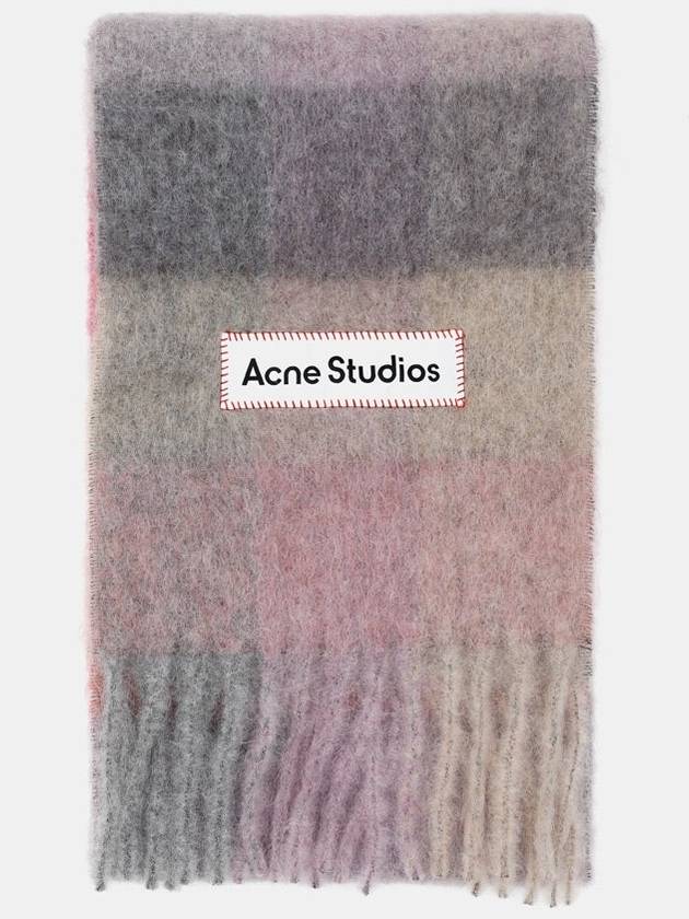 Check Mohair Muffler Fuchsia Lilac Pink - ACNE STUDIOS - BALAAN 2