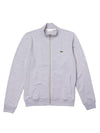 Zippered Stand Up Collar Pique Fleece Track Jacket Grey - LACOSTE - BALAAN 1