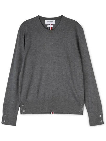 Back Stripe Merino Wool Knit Top Grey - THOM BROWNE - BALAAN 2