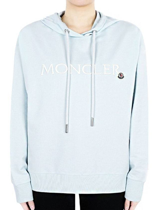 Moncler Women s Embroidered Logo Hooded Sweatshirt Sky 8G00016 89A1K 70S - MONCLER - BALAAN 2