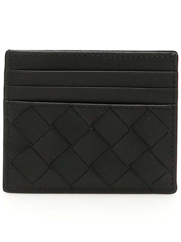 Intrecciato Leather Card Wallet Black - BOTTEGA VENETA - BALAAN 2