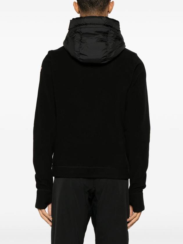 Padded Fleece Hooded Jacket Black - MONCLER - BALAAN 5