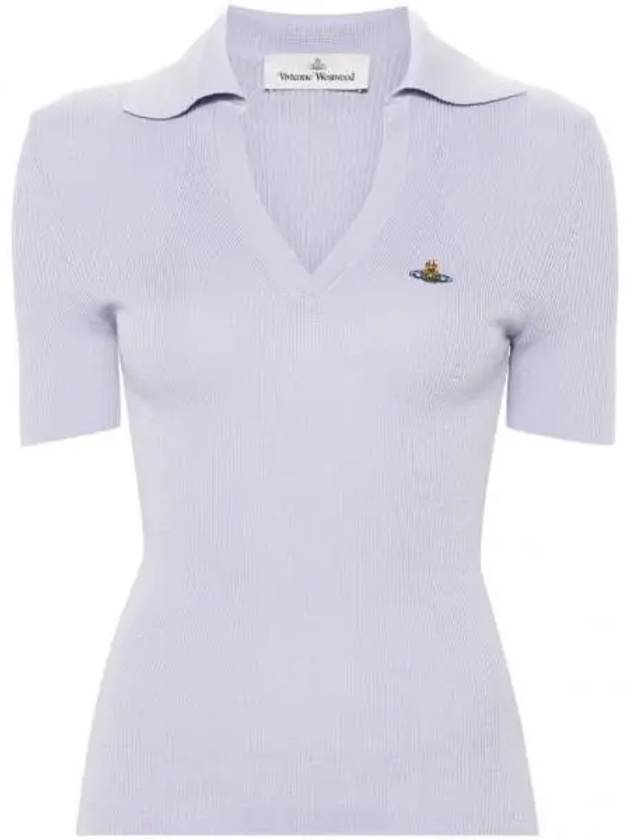 Marina Polo Knit Top Purple - VIVIENNE WESTWOOD - BALAAN 2