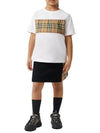 Kids Vintage Check Panel Short Sleeve T-Shirt White - BURBERRY - BALAAN 4