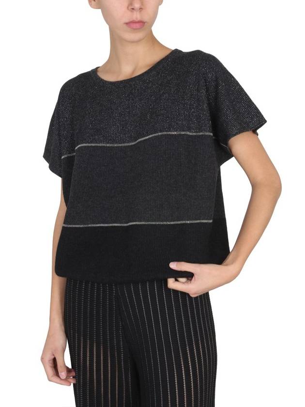 Women's Monili Striped Knit Top Black - FABIANA FILIPPI - BALAAN 5